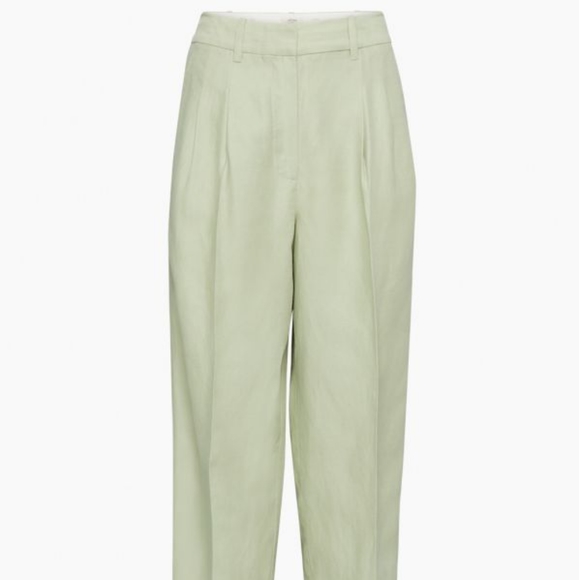 🌼 NWT Wilfred carrot linen pants in pastel sage green - Picture 5 of 8